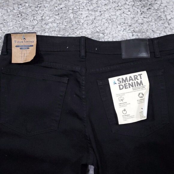 Tailor Vintage Canaan Slim Fit Stretch Black Jeans Men's Size 36 x 32 Stretch - Picture 5 of 9